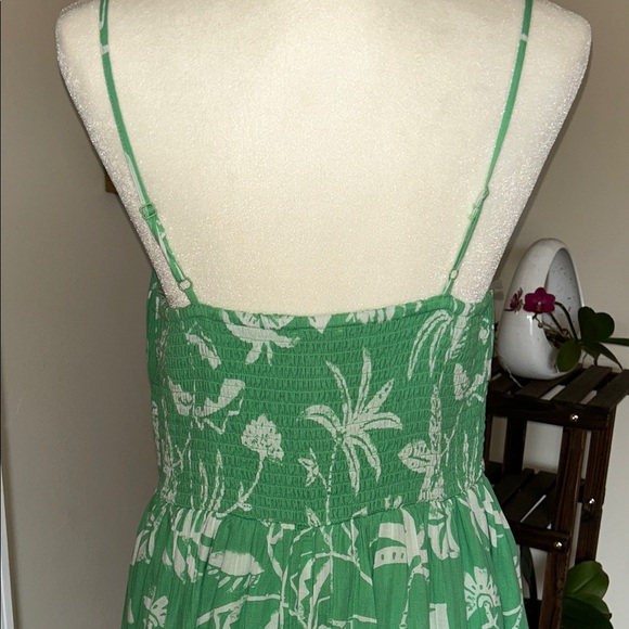 American Eagle Outfitters Green Leaf Print Maxi Dress - Picture 3 of 4